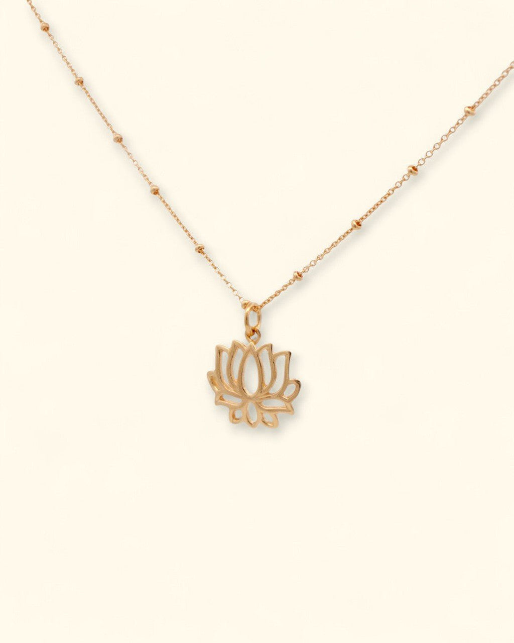 Dainty Gold - Plated Lotus Bloom Necklace — Satellite Chain - Necklace