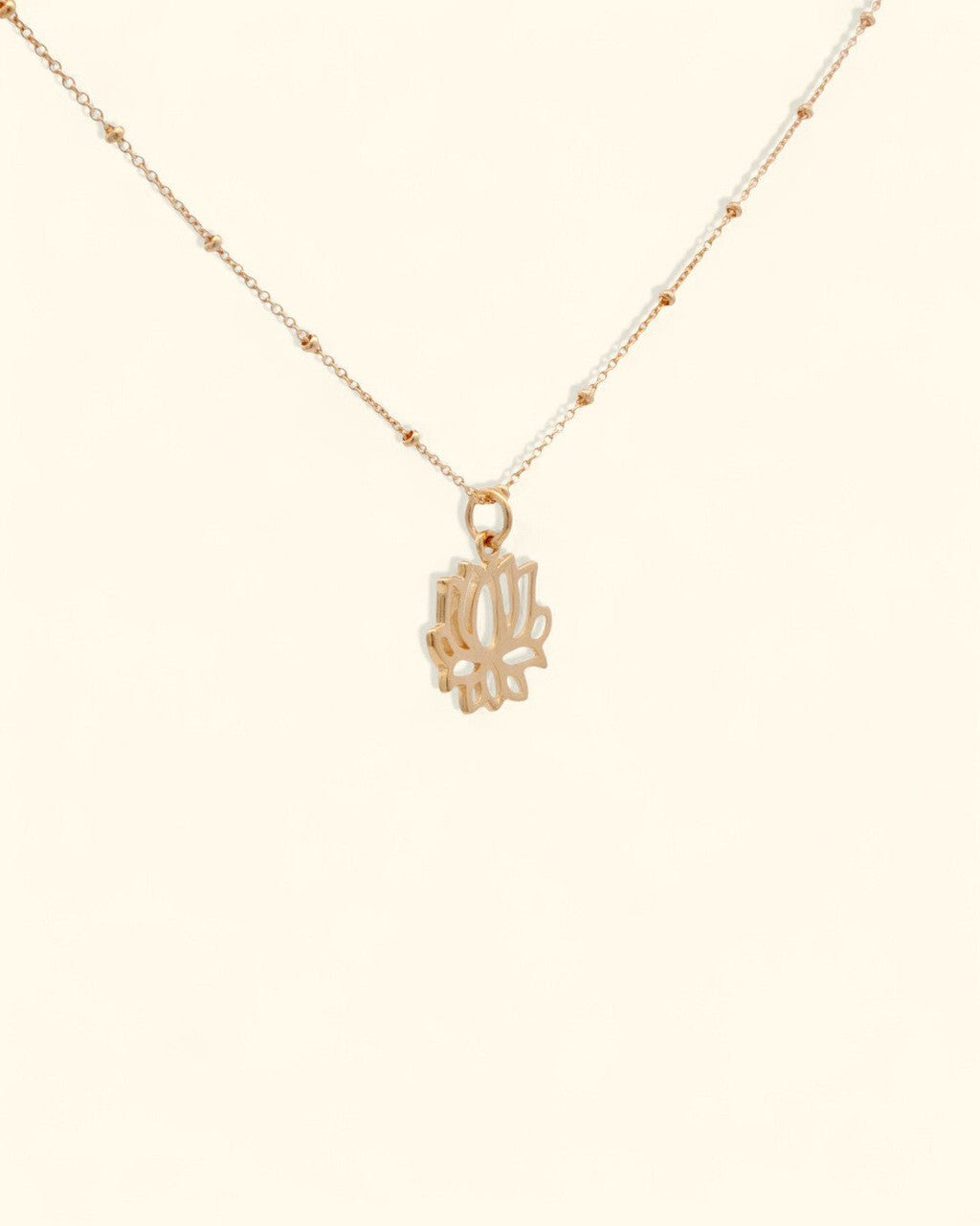 Dainty Gold - Plated Lotus Bloom Necklace — Satellite Chain - Necklace