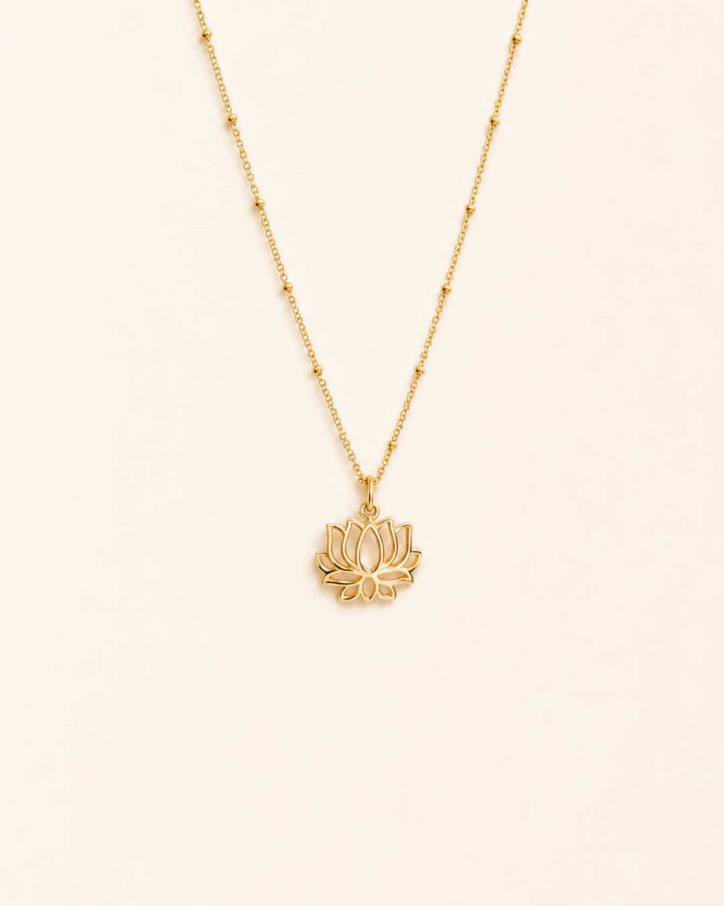 Dainty Gold - Plated Lotus Bloom Necklace — Satellite Chain - Necklace