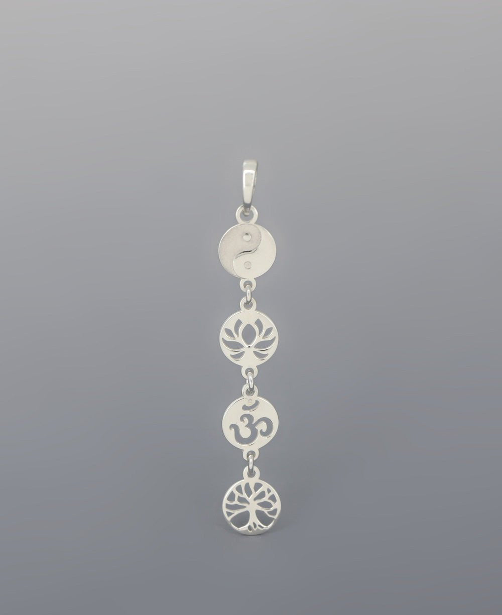 Dainty Sterling Silver Link Pendant with Meaningful Symbols - Charms & Pendants