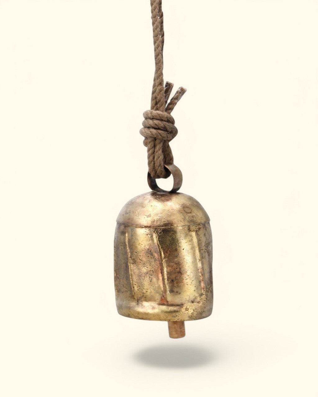 Deep Toned Traditional Indian Copper Cow Bells, Fair Trade - Wind Chimes Small