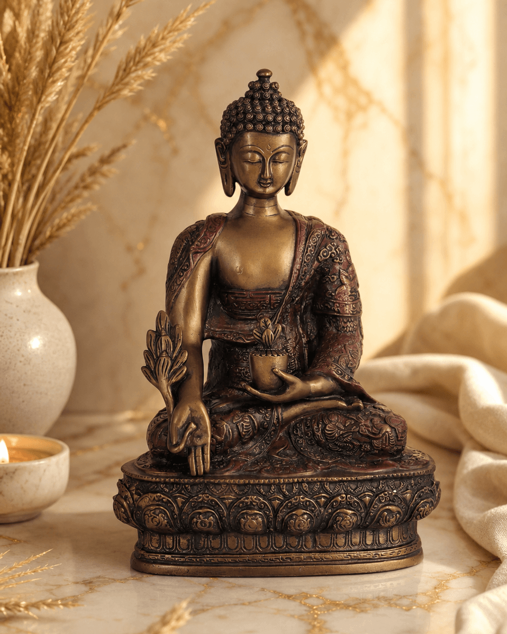 Detailed Medicine Buddha Statue - Sculptures & Statues
