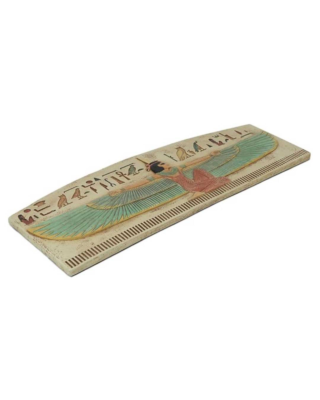 Egyptian Wall Plaque with Winged Isis, 20.75 Inches Wide - Statues & Accents