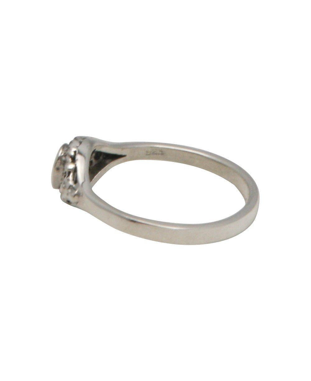 Embellished Yin Yang Ring, Sterling Silver - Rings Size 6