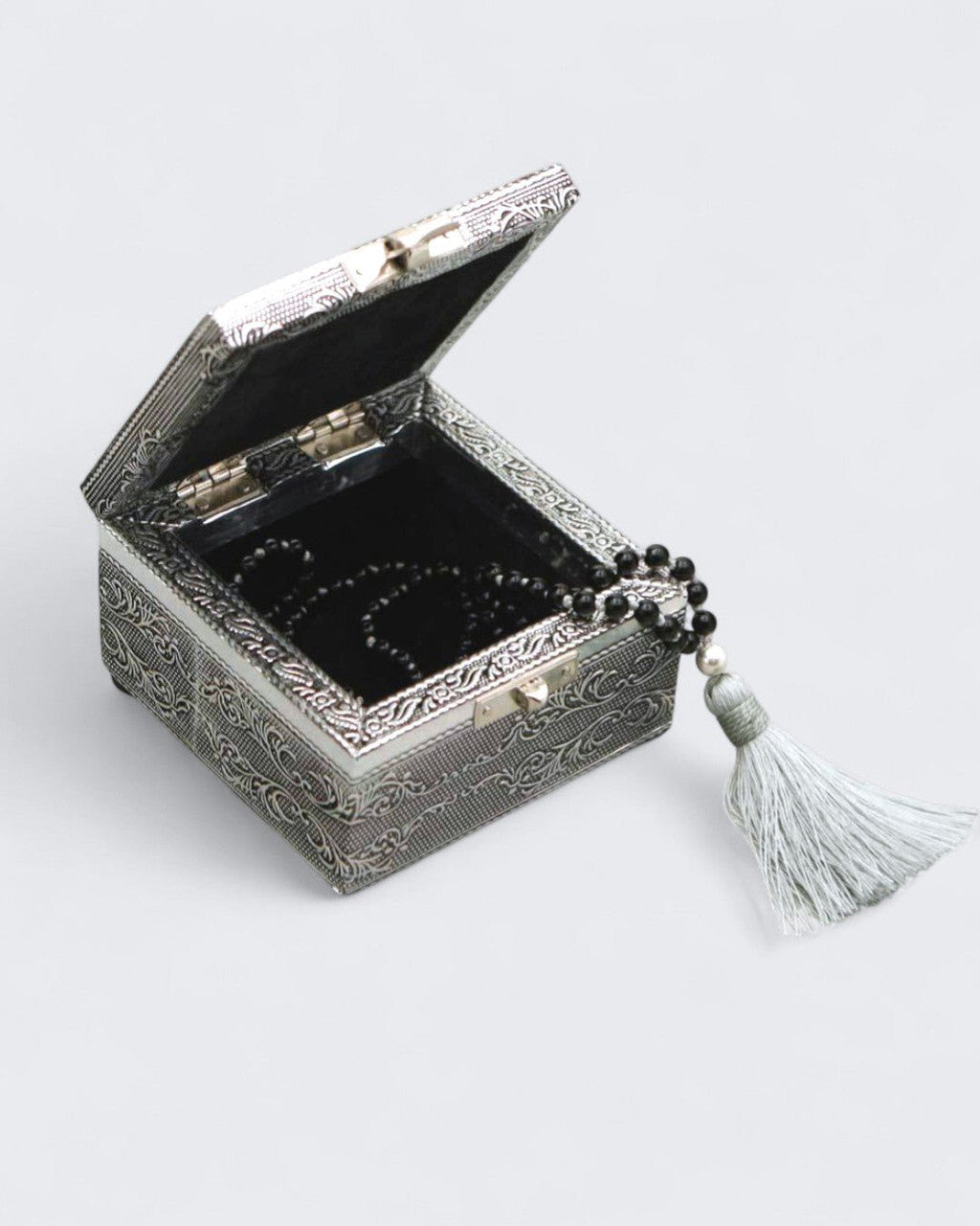 Embossed Om Symbol Mala Jewelry Box – Altar Fair Trade Keepsake Storage - Jewelry Boxes