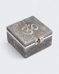 Embossed Om Symbol Mala Jewelry Box – Altar Fair Trade Keepsake Storage - Jewelry Boxes