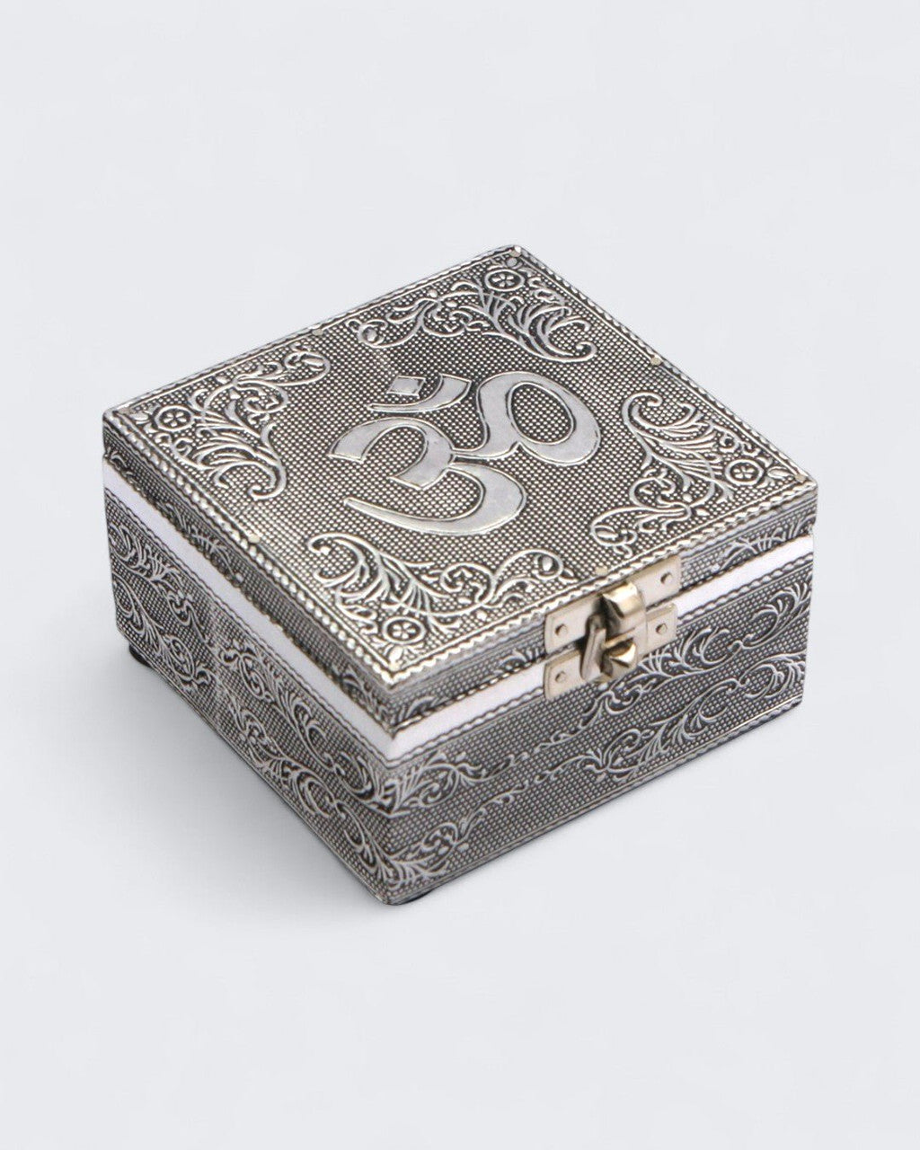 Embossed Om Symbol Mala Jewelry Box – Altar Fair Trade Keepsake Storage - Jewelry Boxes