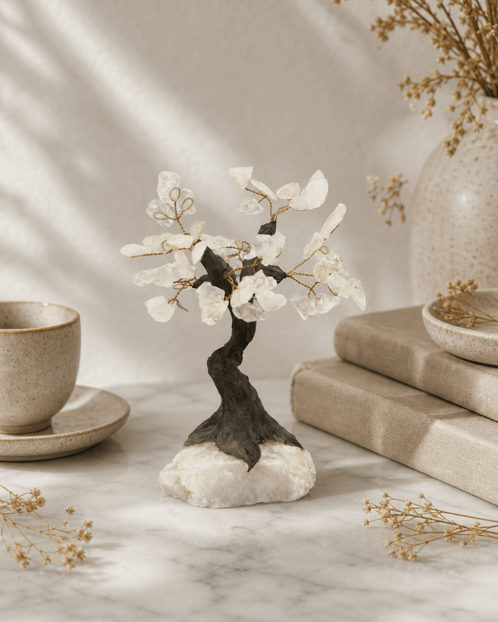 Energy Healing Clear Quartz Bonsai Tree - Home & Garden