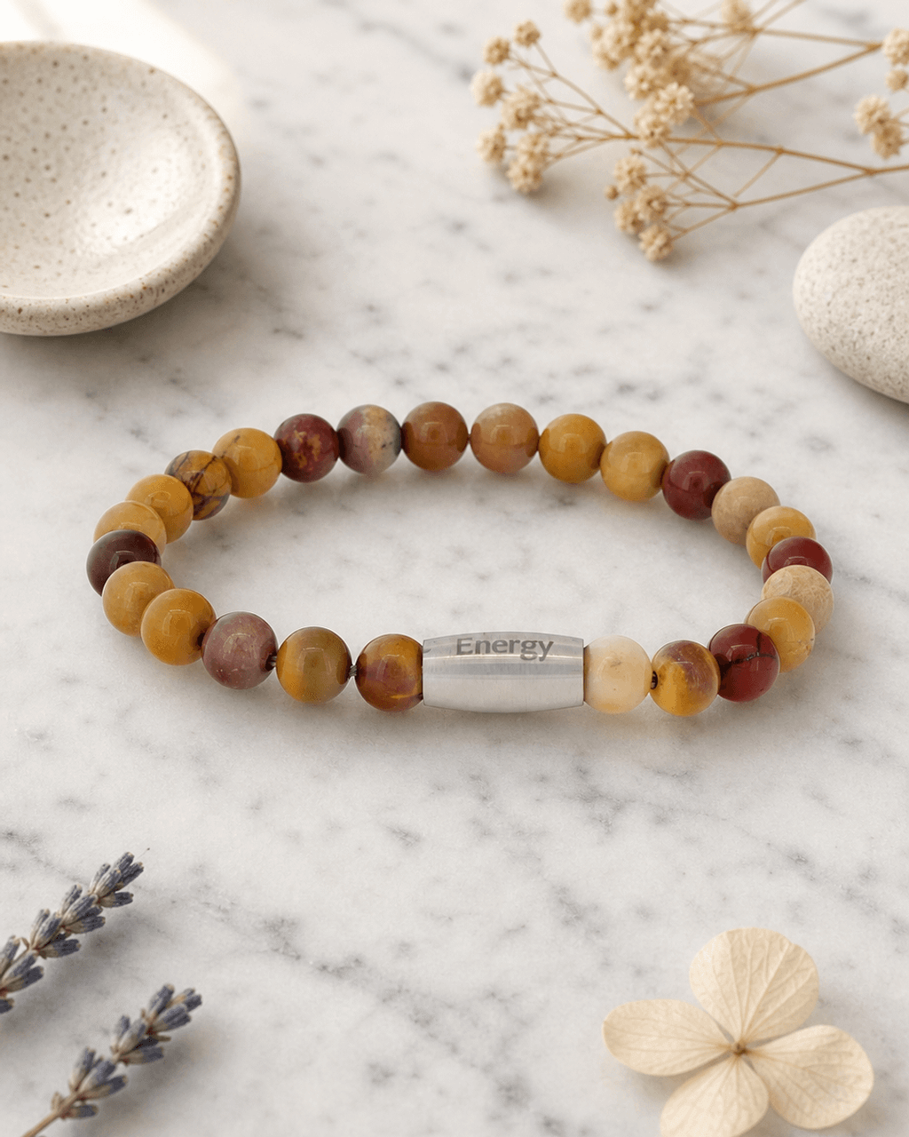 Energy Mookaite Jasper Gemstone Bracelet - Bracelets 7"
