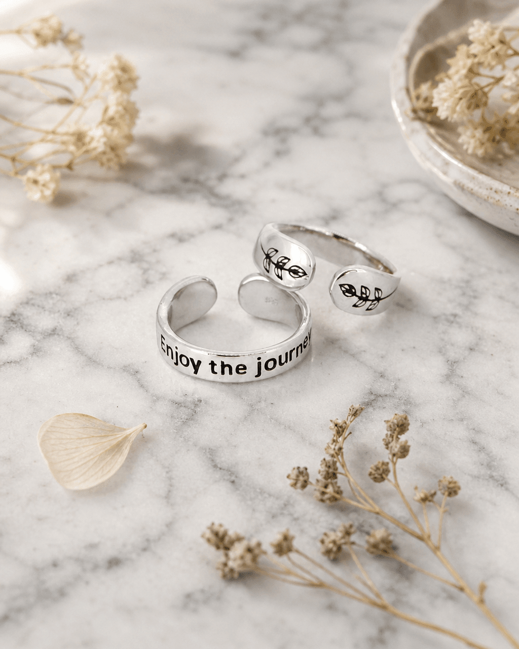 Enjoy The Journey Sterling Silver Adjustable Inspirational Ring - Rings