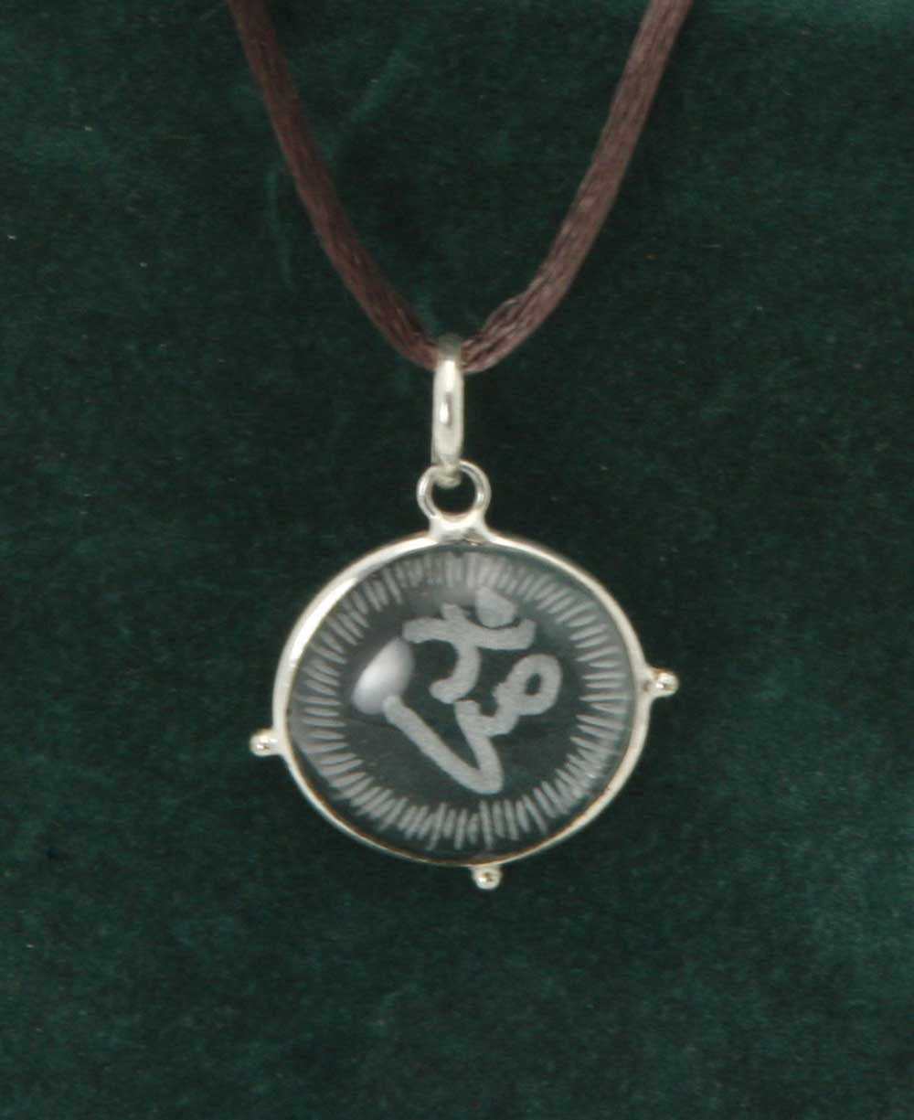 Etched Crystal Om Pendant -