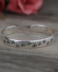Etched Sterling Silver Om Cuff Bracelet - Bracelets