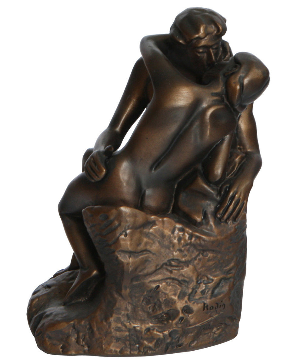 The Kiss by Rodin, Bronze Color Statue, 4.5 Inches, Rodin Museum, Paris