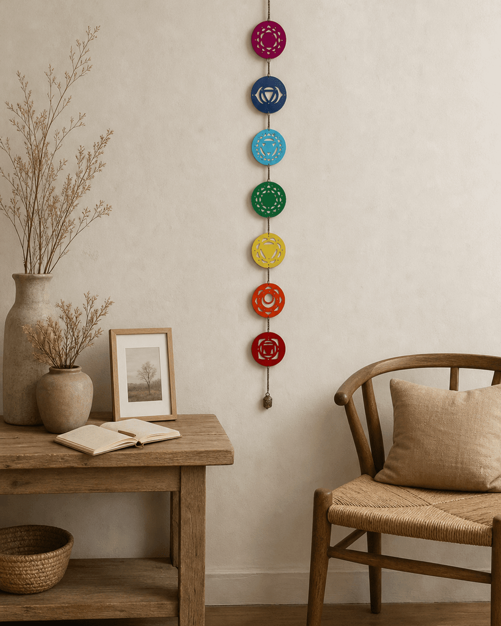 Fairtrade Chakra Wall Hanging Bell Chime - Posters, Prints, & Visual Artwork