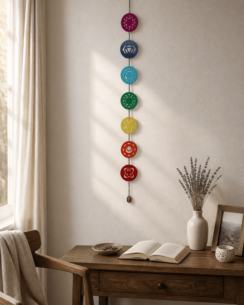 Fairtrade Chakra Wall Hanging Bell Chime - Posters, Prints, & Visual Artwork