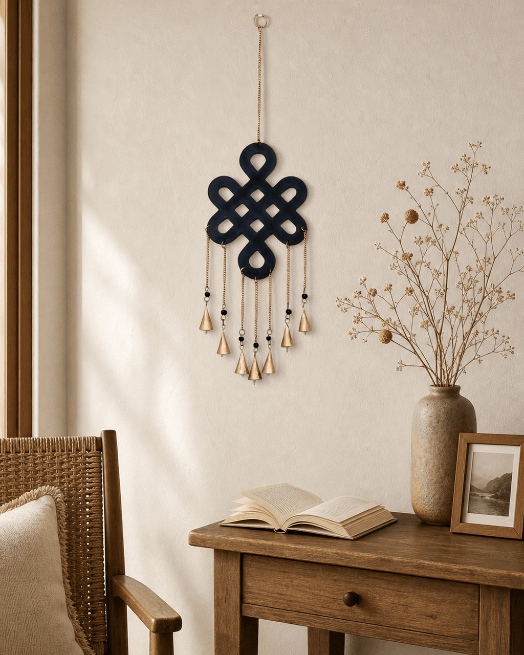 Fairtrade Endless Knot Chime Metal Wall Hanging - Wind Chimes