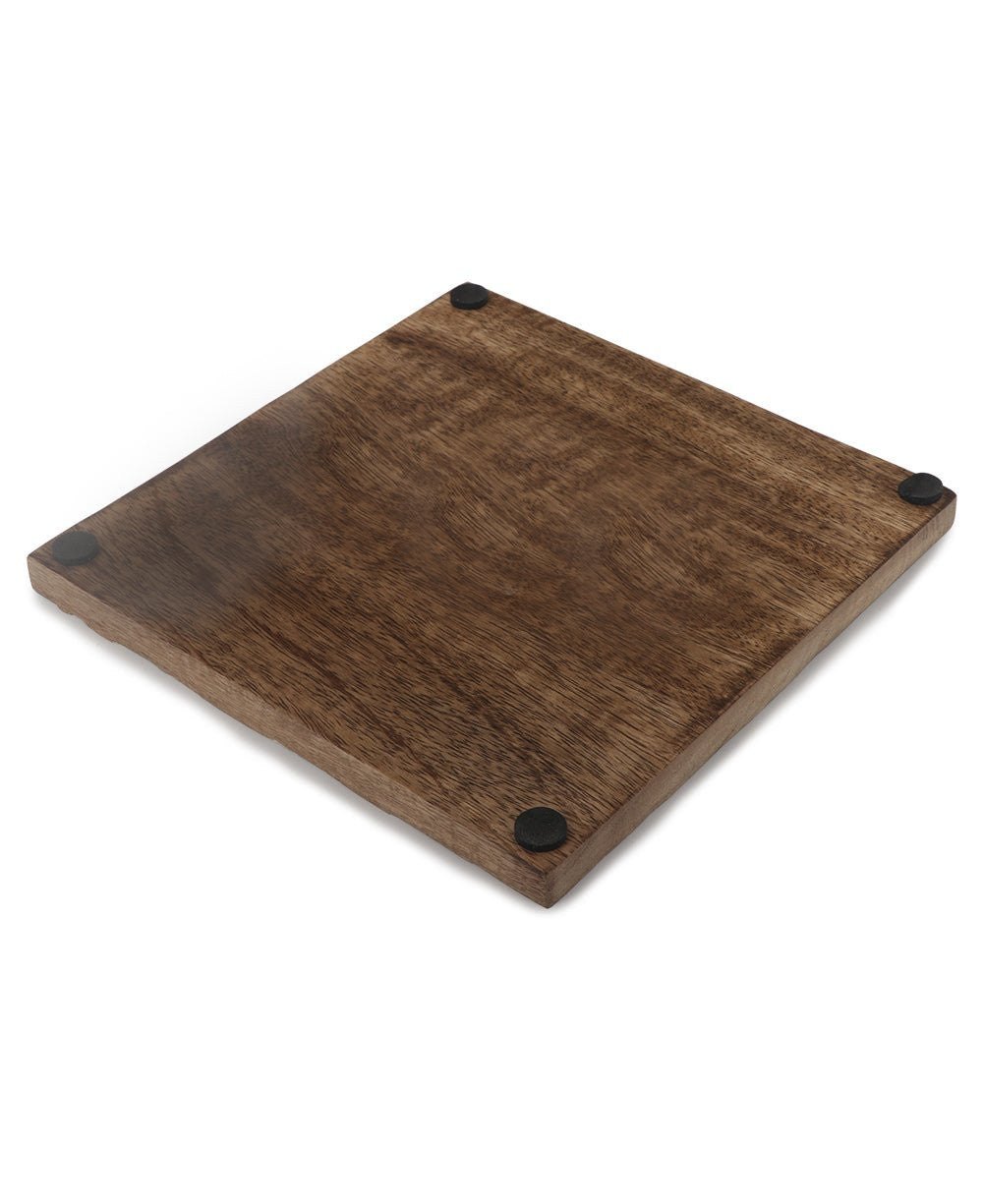 Fairtrade Hand Carved Lotus Wood Square Trivet - Trivets