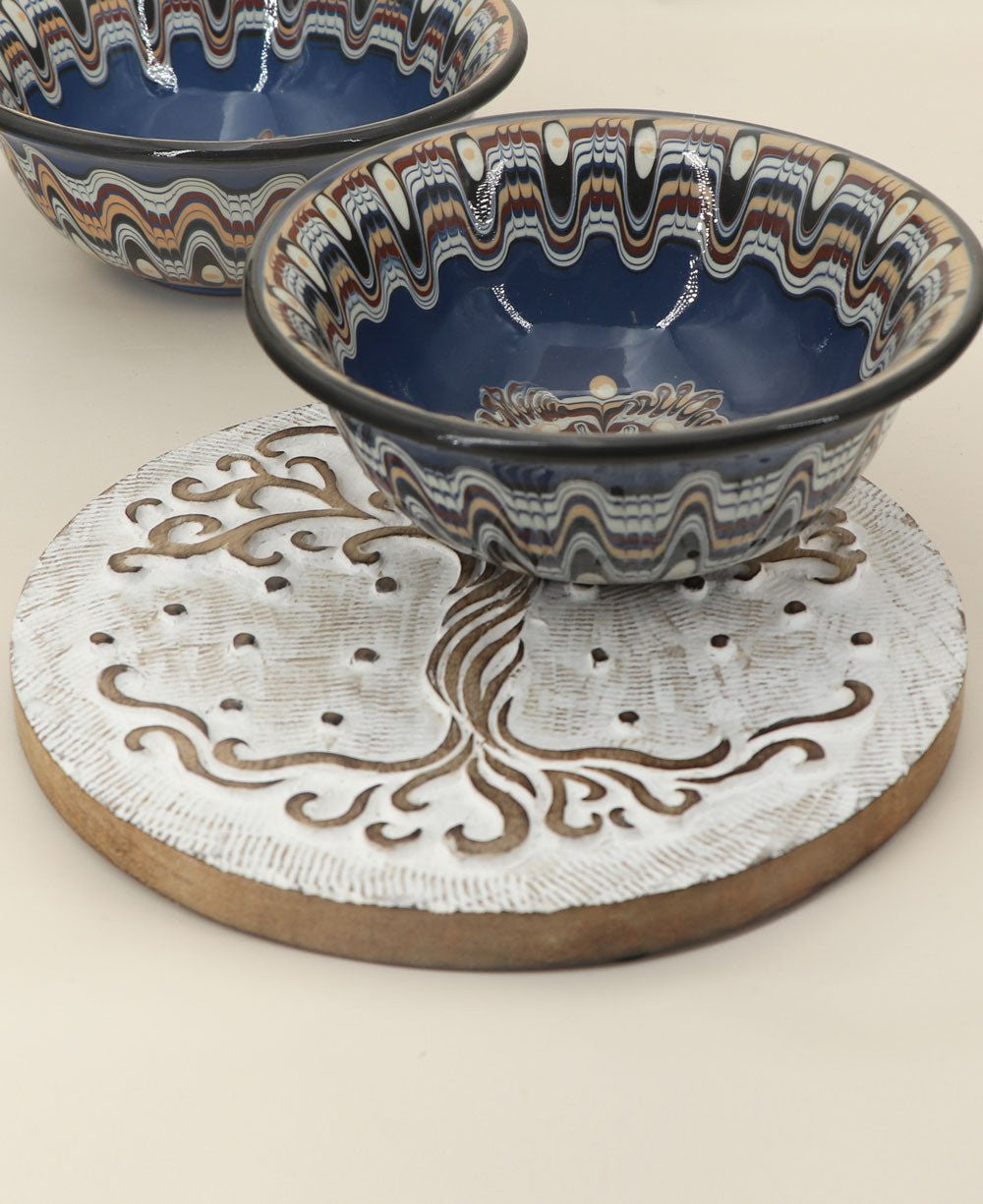 Fairtrade Hand Carved Wood Tree of Life Trivet - Trivets