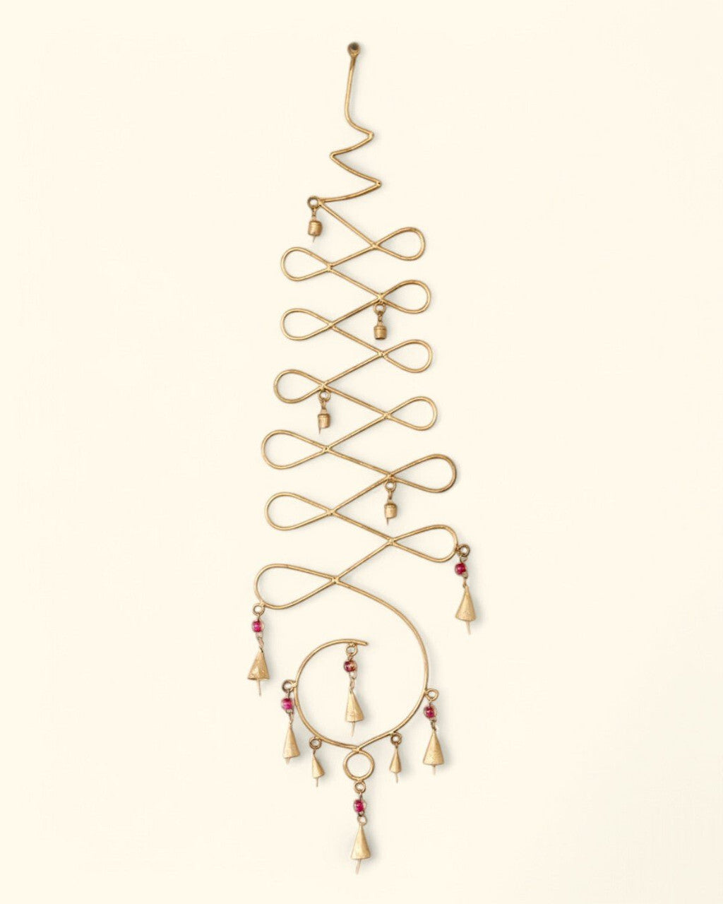 Fairtrade Unalome Wall Hanging Chime, 33 Inches Tall - Wind Chimes