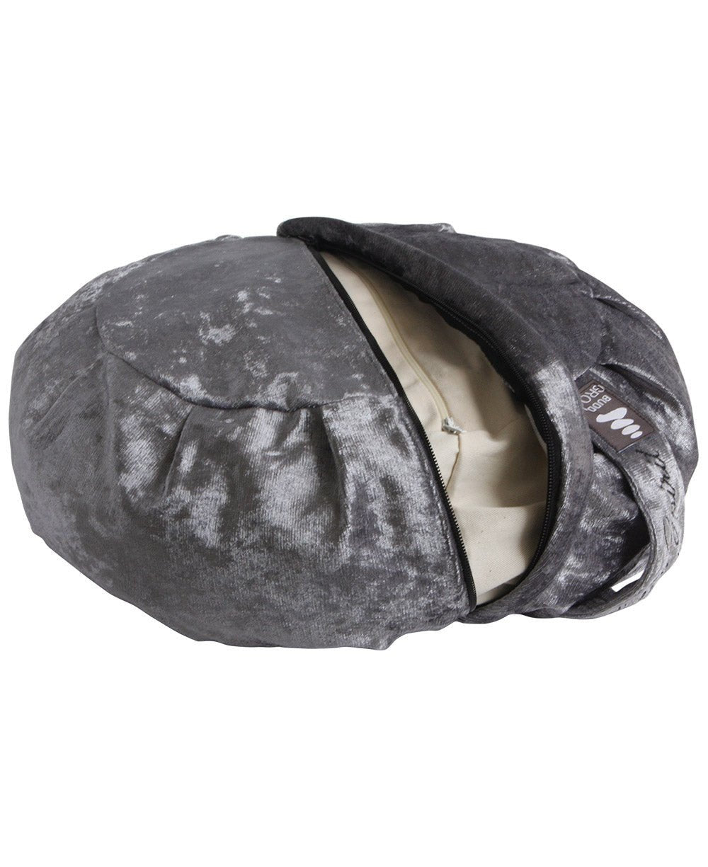 Feed the Spirit Velvet Zafu Cushion - Massage Cushions Black