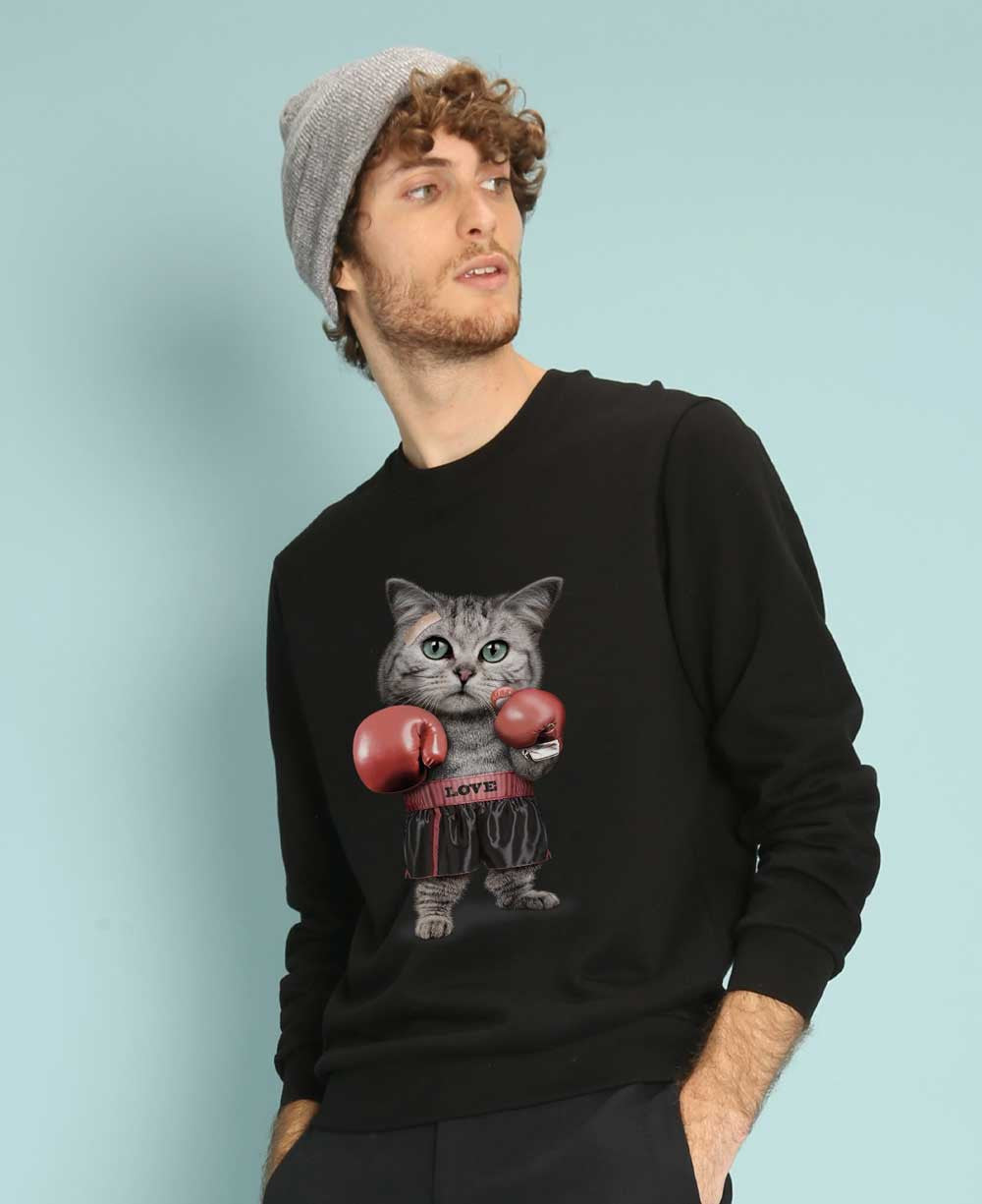 Fight for Love Lightweight Men's Black Sweatshirt - Shirts & Tops S