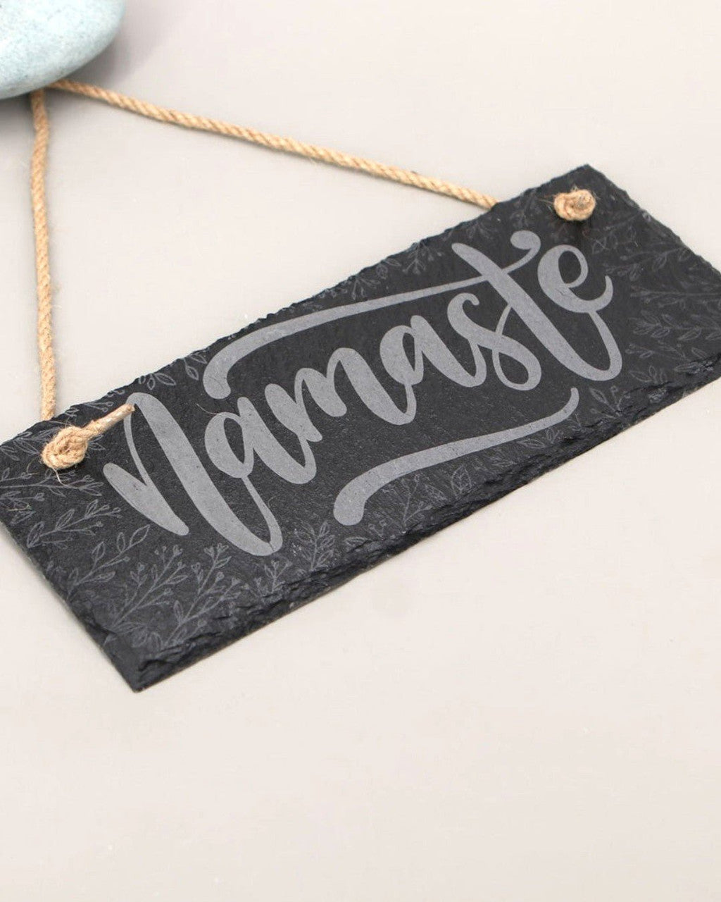 Floral Namaste Slate Wall Hanging - Wind Chimes