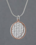 Flower of Life Rose Gold Halo Pendant, Sterling Silver - Charms & Pendants