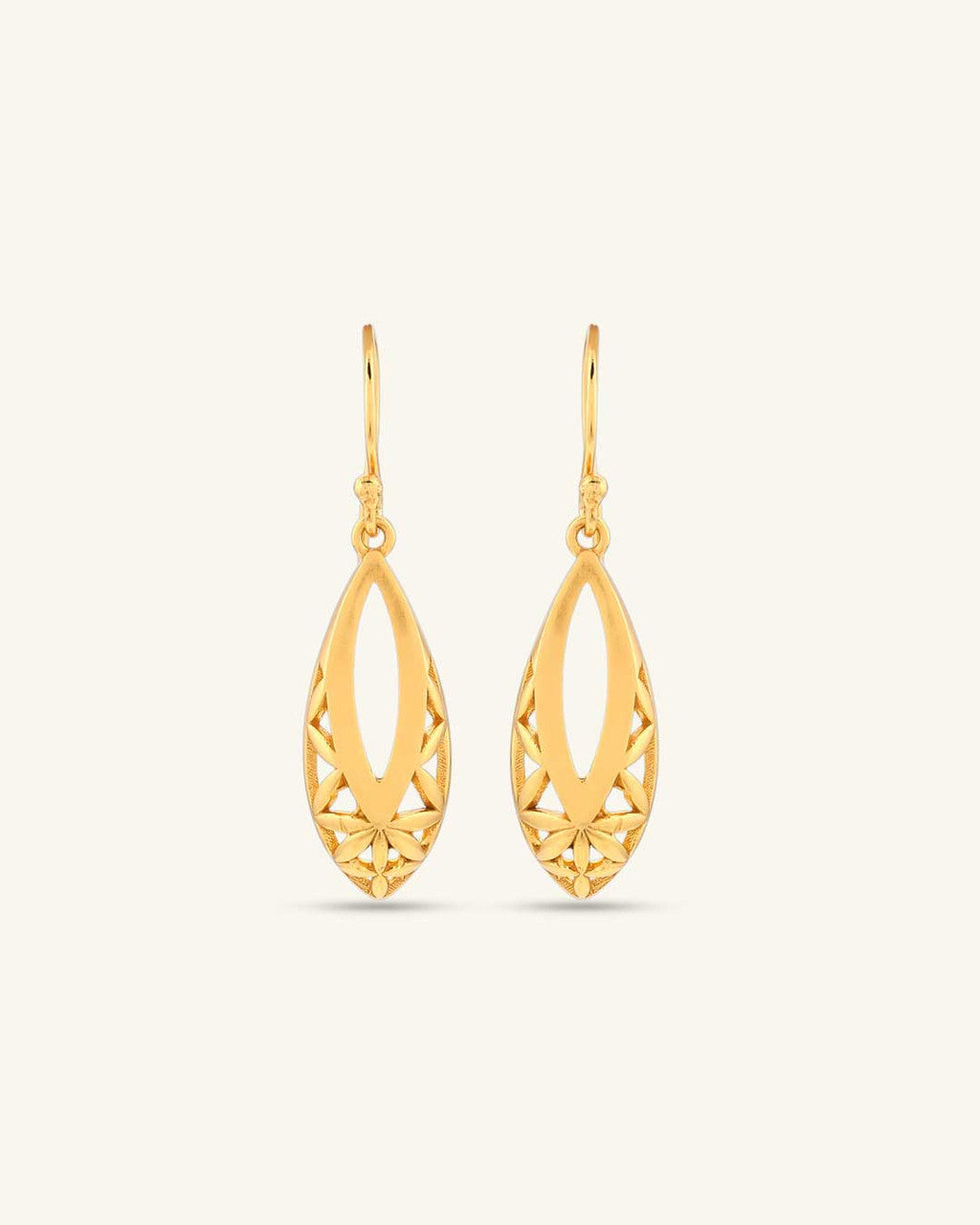 Flower of Life Teardrop Earrings — 18K Gold Plated Brass Sacred Geometry - Earrings