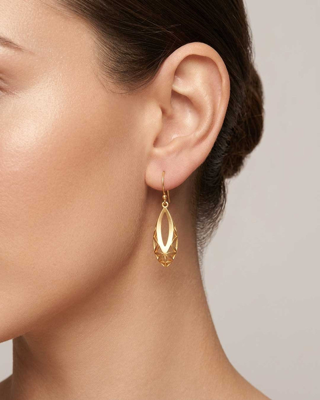 Flower of Life Teardrop Earrings — 18K Gold Plated Brass Sacred Geometry - Earrings
