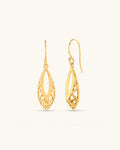 Flower of Life Teardrop Earrings — 18K Gold Plated Brass Sacred Geometry - Earrings