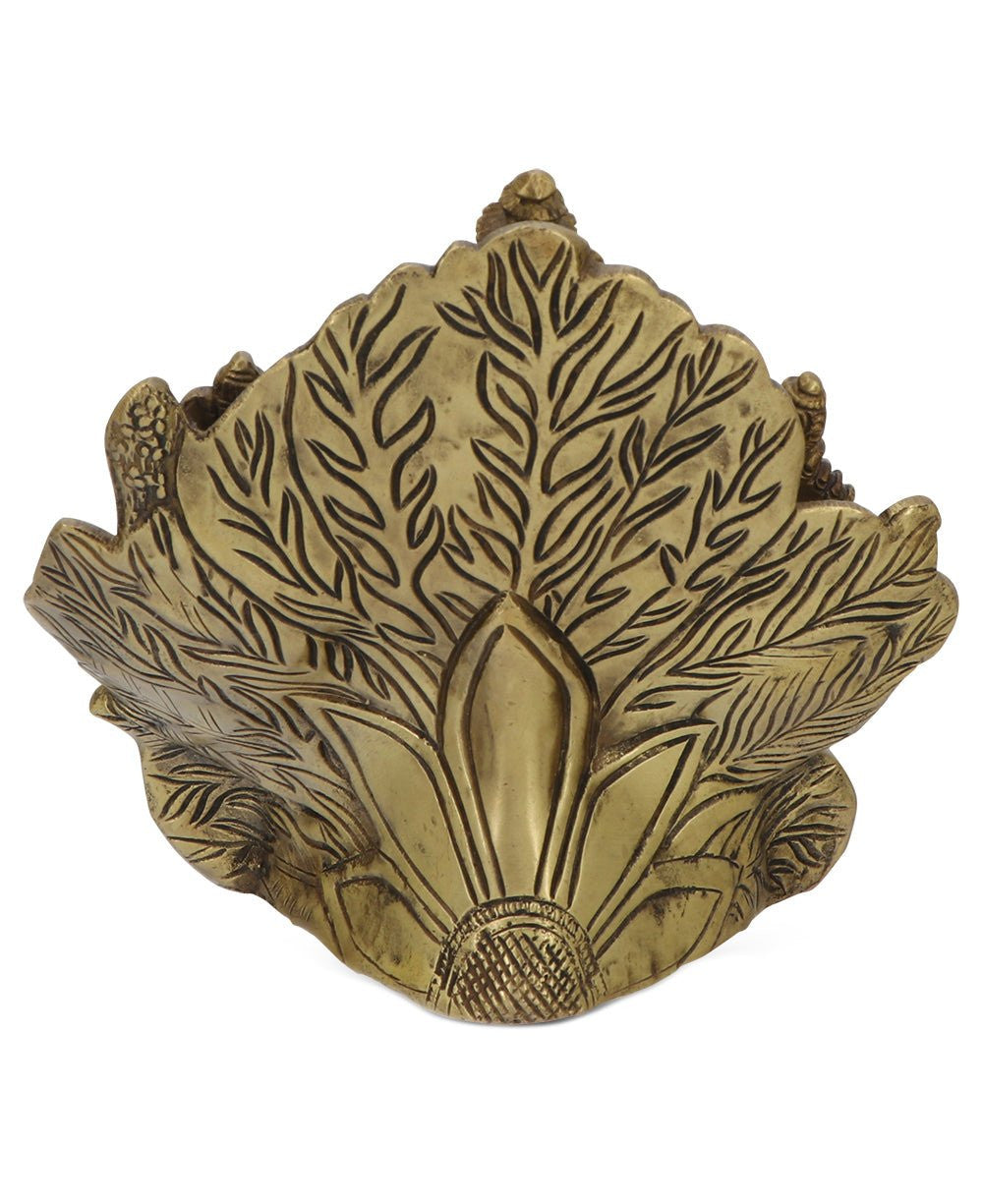 Ganesh Statue on Leaf Throne - Sculptures & Statues