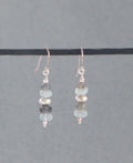 Gemstone Cairn Earrings, Labradorite and Aquamarine -