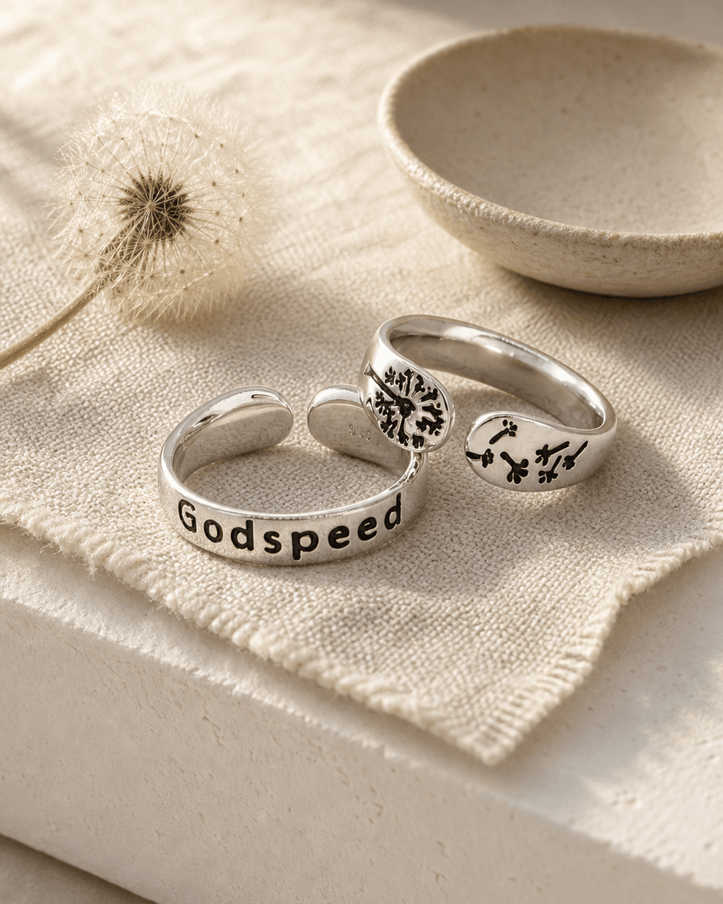 Godspeed Inspirational Adjustable Sterling Silver Ring - Rings