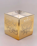 Golden Lotus Scented Candle in Etched Glass Vase - Candles