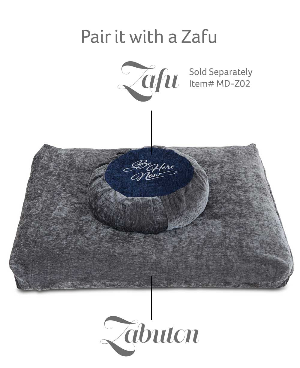 Grey Chenille Zabuton Meditation Cushion - Massage Cushions
