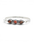 Guided by Courage Bracelet — Tiger's Eye & Carnelian Silver - Plated Cuff - Jewelry