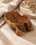 Hand-Carved Wooden Offering Hands Bowl — Balinese Cupped Palms Display Dish - Home Decor