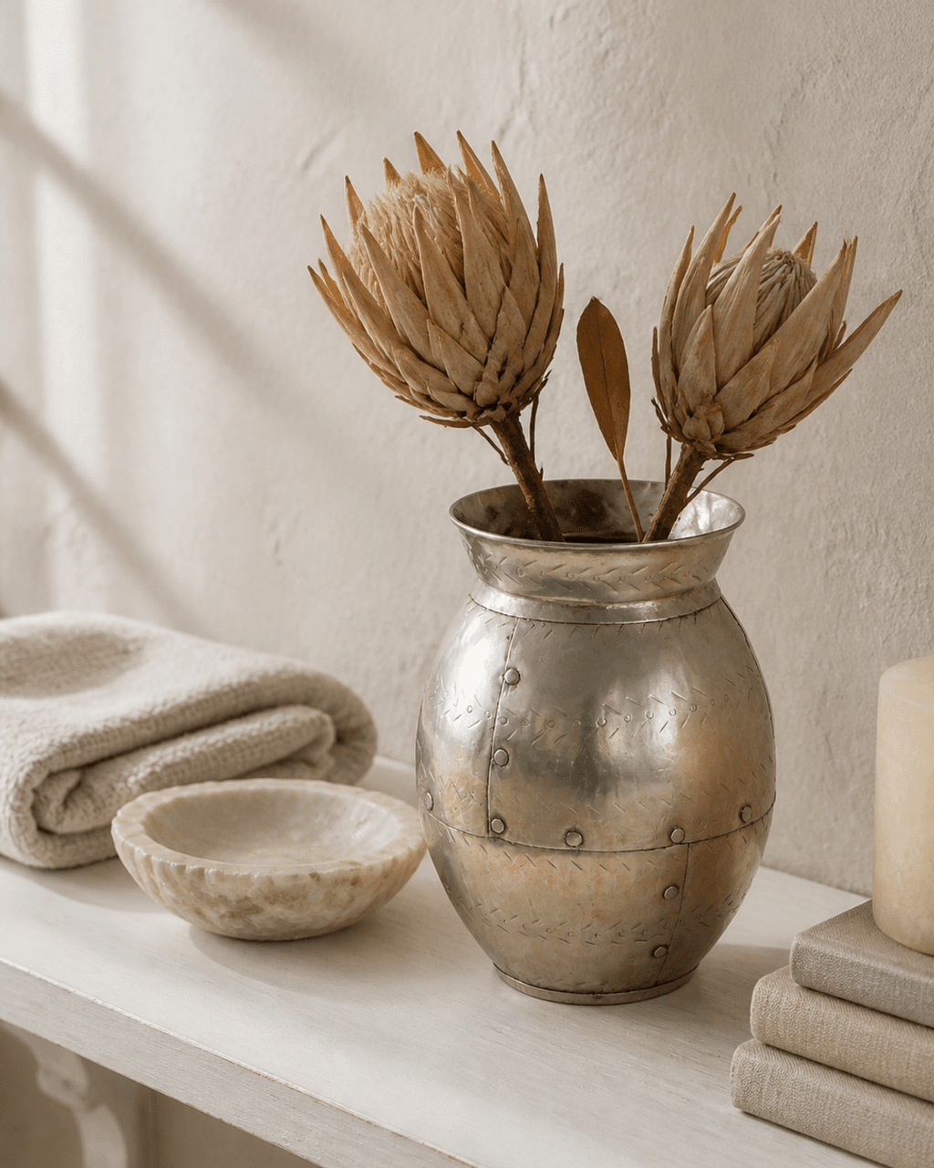 Handmade Iron Punched Decorative Vase, India - Accents