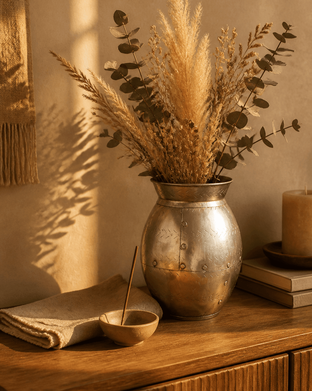 Handmade Iron Punched Decorative Vase, India - Accents