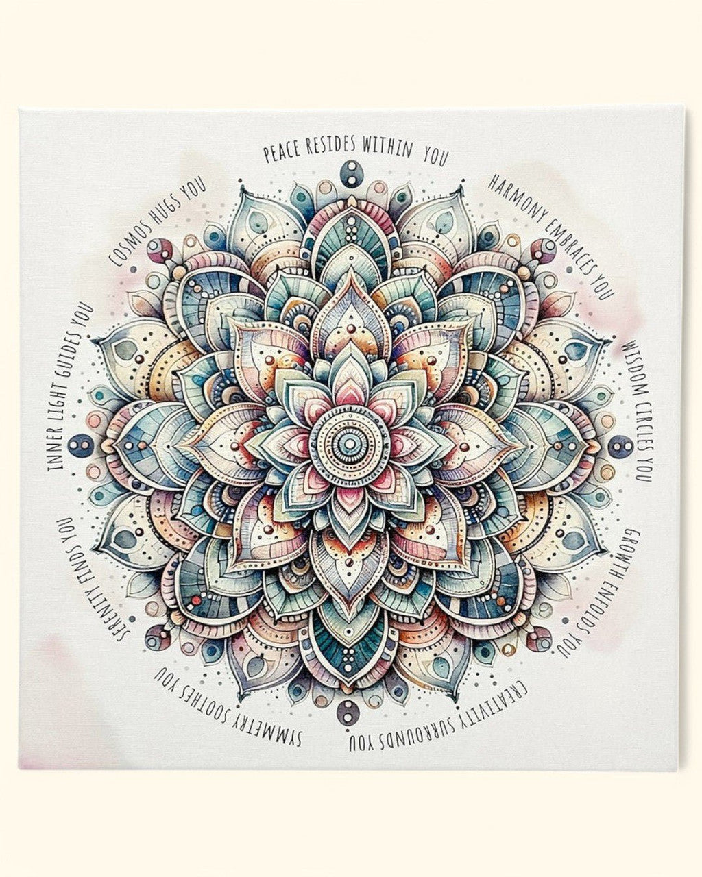 Harmony And Wisdom Mandala Inspirational Canvas Print - Posters, Prints, & Visual Artwork