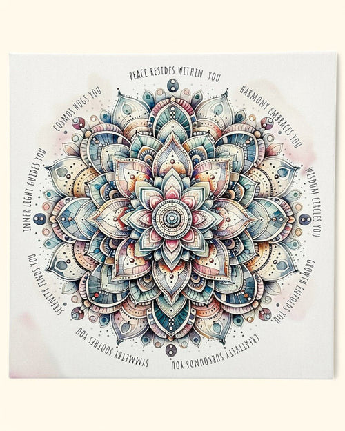 Harmony And Wisdom Mandala Inspirational Canvas Print - Posters, Prints, & Visual Artwork