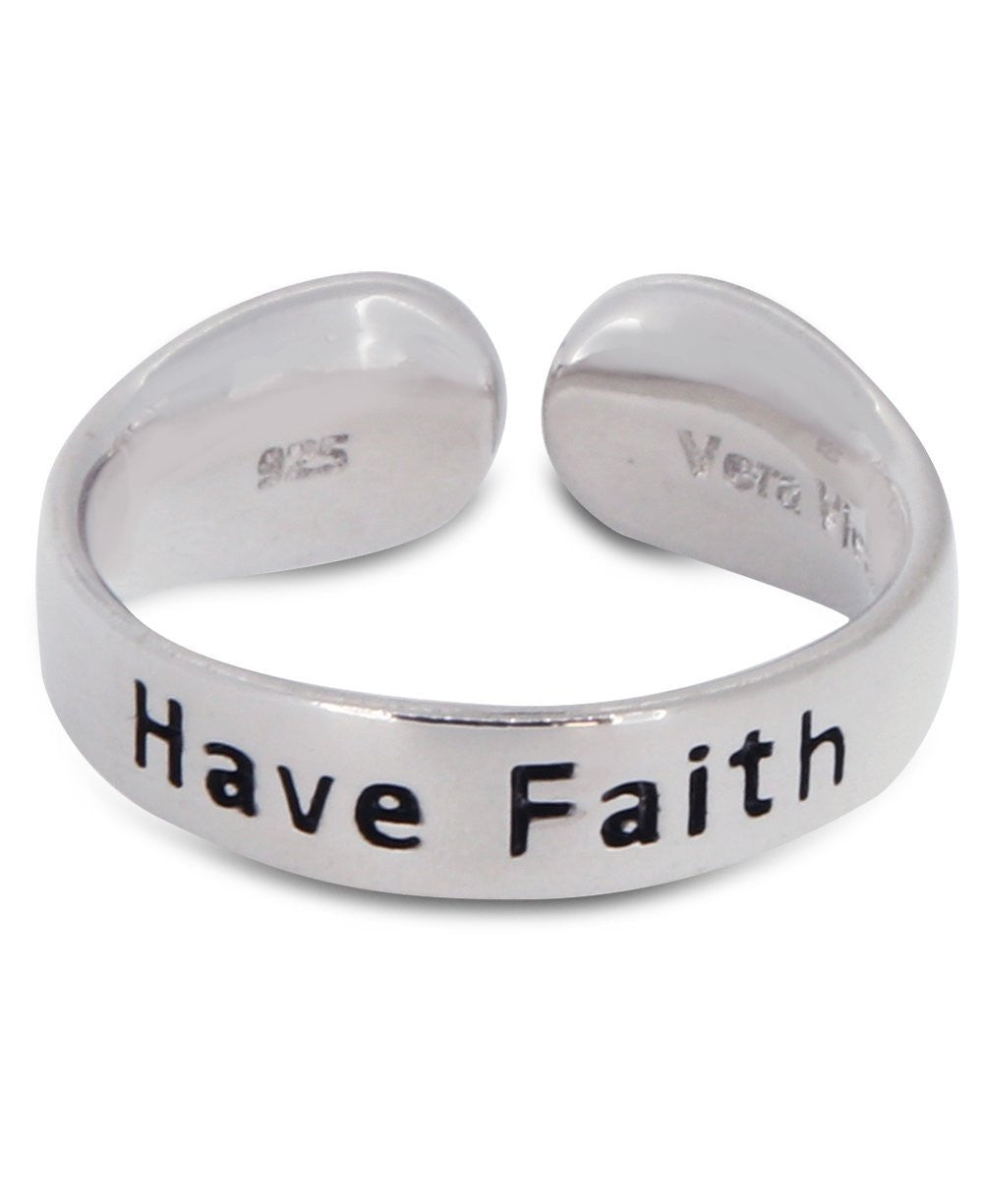Have Faith Sterling Adjustable Dandelion Ring - Rings