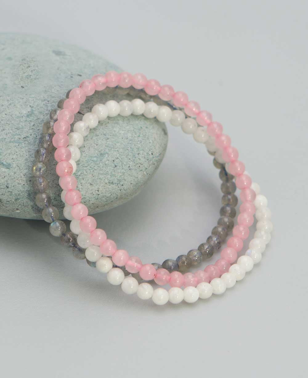 Healing Gemstone Goddess Energy Bracelets, Set of 3 - Bracelets