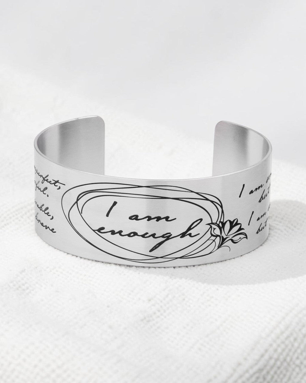 I Am Enough Wide Cuff Bracelet - Bracelets