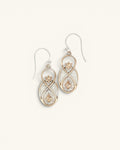 Infinite Lotus Earrings — Silver Plated Bronze Drop Earrings with Flame Motif - Earrings
