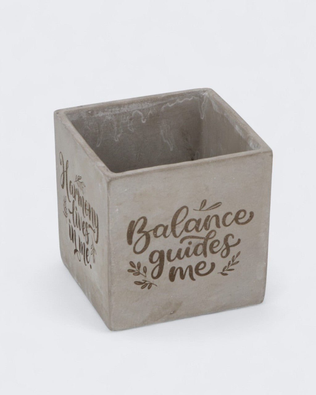 Inspirational Cast Stone Planter – 4 - Sided Engraved “Stillness Anchors Me” Cement Pot - Pots & Planters