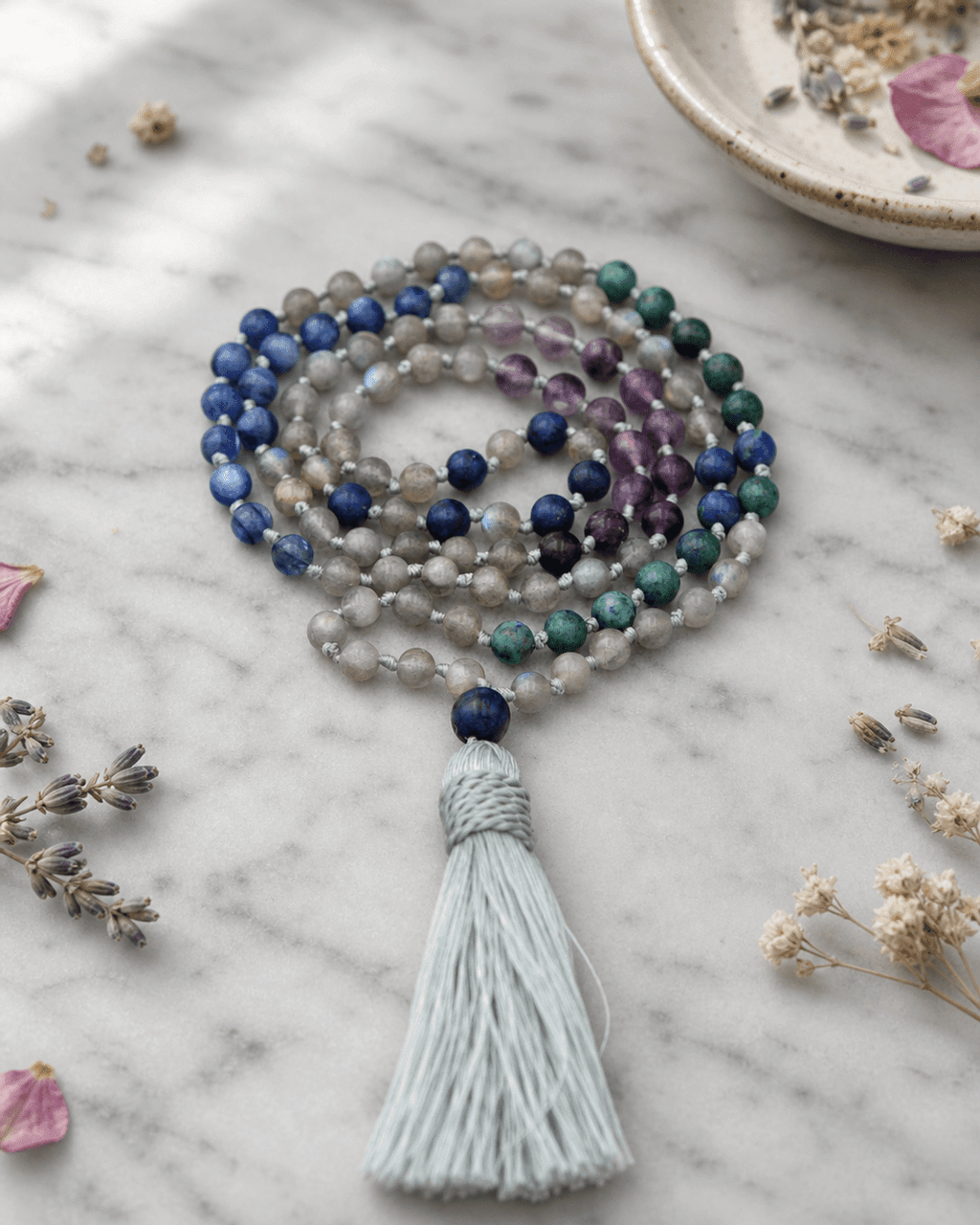 Intuition and Insight Gemstone Energy Mala - Prayer Beads