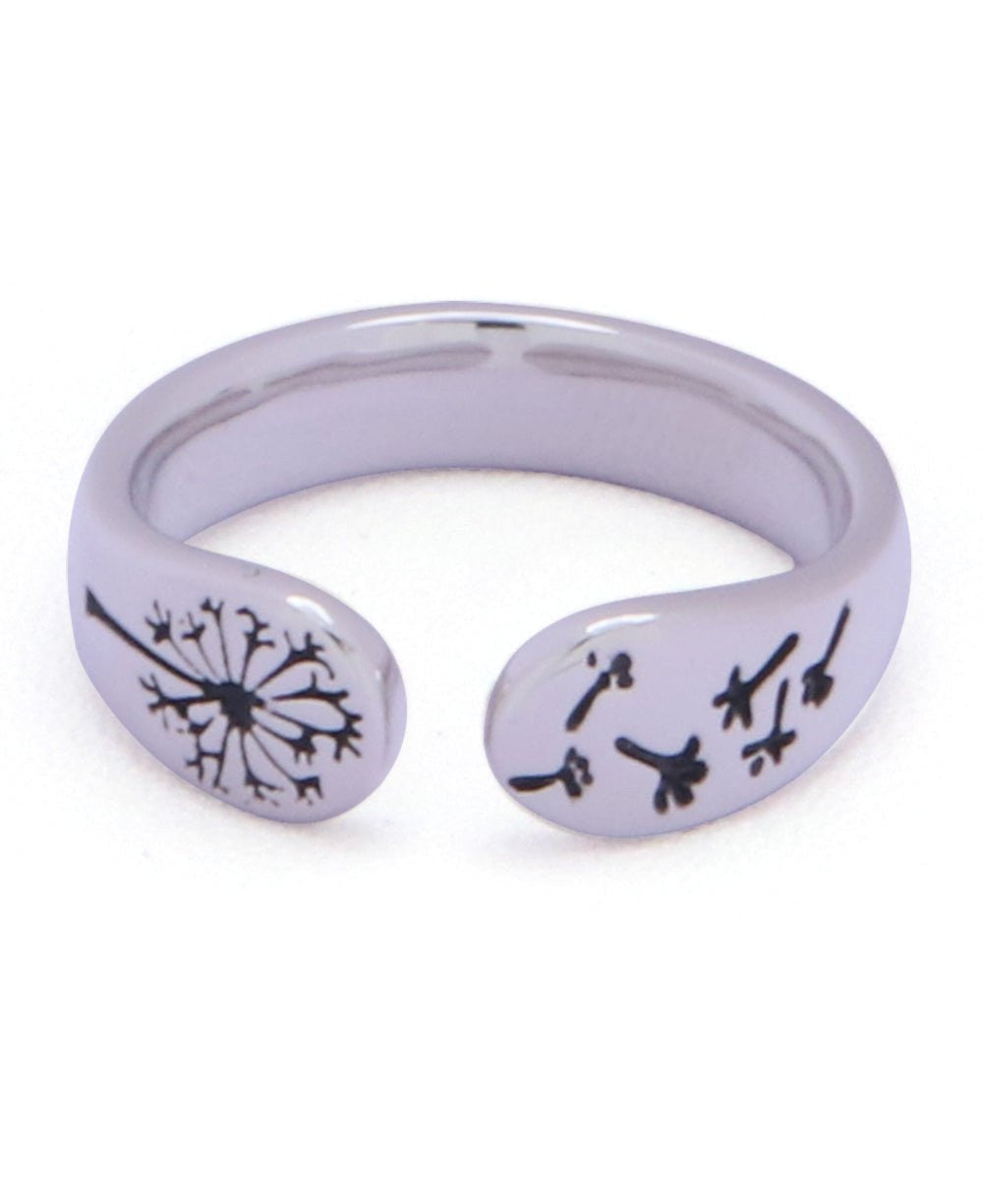 Just Breathe Sterling Silver Inspirational Adjustable Mantra Ring -