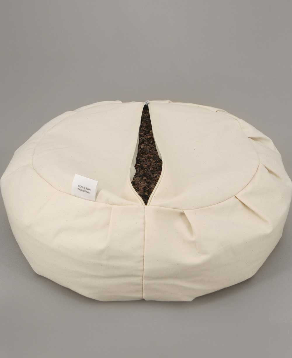 Just Breathe Turquoise Chenille Meditation Zafu Cushion, Buckwheat Insert - Massage Cushions