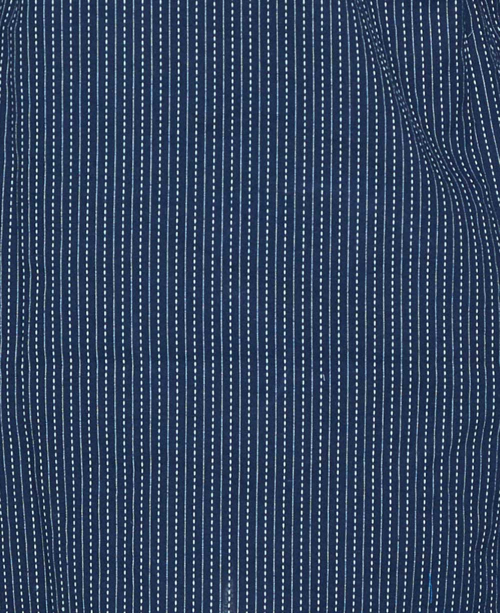 Kantha Stitch Blue Cotton Tunic Top - Shirts & Tops S